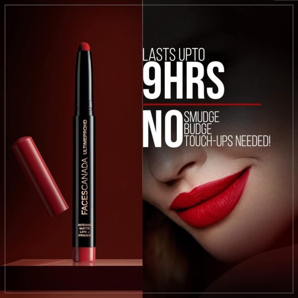 FACESCANADA Ultime Pro Hd Intense Matte Lips + Primer - Blossom N01, 1.4G | 9Hr Long Stay | Primer Infused For Flawless Hd Matte Finish | Intense Color Lightweight Silky Smooth Cream Application - Image 4