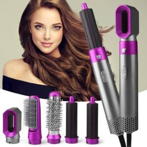 5 In 1 Hot Air Styler Hair Straightener Dryer Comb Multifunctional Styling Tool For Curly Hair Machine For Straightening Curling Drying Combing...