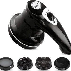 AGARO Atom Electric Handheld Full Body Massager with 3 Massage Heads, Mesh Cover, Variable Speed Settings for Pain Relief and Relaxation, Back,...