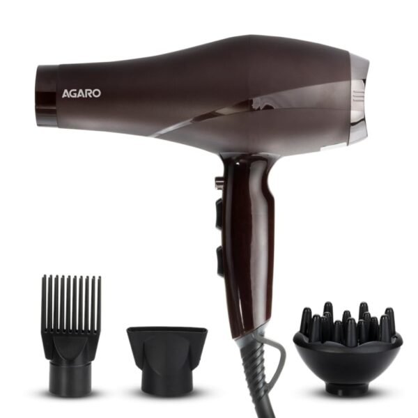AGARO HD-1120 2000W AC Professional Hair Dryer with Comb, Concentrator & Diffuser Nozzles, Hot & Cold Air, 2 Speed & 3 Temperature Settings with...
