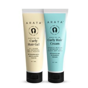 Arata Curl Styling Combo (Mini) - Curl Cream (50ml) + Gel (50ml) For Dry, Frizzy, Wavy, Curly Hair | Reduces Frizz | Moisturises, Hydrates &...