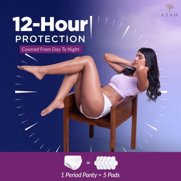 Azah Period Panty for Girls [M-L, Pack of 6] | Leak Proof & Rash Free | Disposable Period Panty for Women Heavy Flow | 12 Hrs Protection | Super... - Image 3