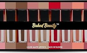 BAKED BEAUTY Matte Finish Liquid Lipstick | Pack of 11 | 1.5ml x 11 | Vitamin E | Shea Butter | Lightweight & Long-Lasting | Transfer & Waterproof