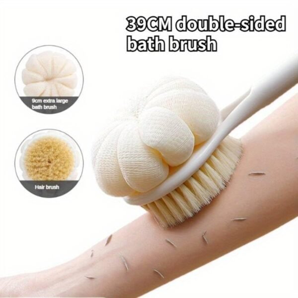 Body Back Scrubber Brush with Bristles and Loofah, Shower Brush, Body Cleaner Exfoliating Scrubbers, Bath Massage Cleaning Brush With Long Handle,... - Image 6