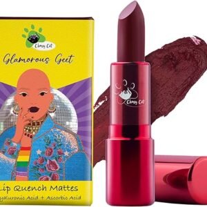 Clumsy Cat Moisturizing Glamorous Geet Lipstick - Wine Shade |Enriched with Hyaluronic & Ascorbic Acid | Keep Lips Moisturised | Long-Lasting,...