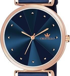 CRESTELLO Silicone Strap Analog Wrist Watch for Women (Black/Blue/Green/Brown) | CR-Ck137
