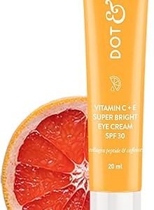 Dot & Key Vitamin C + E Super Bright Under Eye Cream | Fades Dark Circles & Pigmentation | Boosts Collages & Skin Firmness | For Glowing Even Toned...