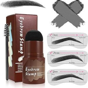 Eyebrow Stamp and Eyebrow Stencil Kit, Long Lasting Brow Stamp Kit for Perfect Eyebrow Makeup, Easy to Use, 3 Reusable Eye Brow Stencil Kit for...