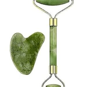 Facial Massager Jade Roller & Gua Sha Tool 100% Natural Stone for Face Neck Healing Skin Wrinkles & Face Eye Neck Foot Manual Massage For Women