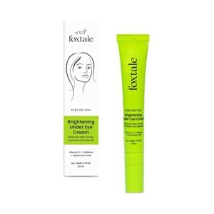 FoxTale Brightening Under Eye Cream|Vitamin C, Caffeine, And Hyaluronic Acid|Reduces Dark Circles And Puffy Eyes|Brightens Undereye With A Ceramic...