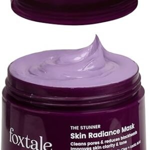 Foxtale De-Tan Face Mask for Glowing Skin| Clay Mask with Lactic Acid for Tan Removal, Reduction in Blackheads, Instant Brightening| New-Age Ubtan...