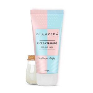Glamveda Rice & ceramide peel off mask 100gm | For Flawless Skin & Radiant Skin Tone | paraben free