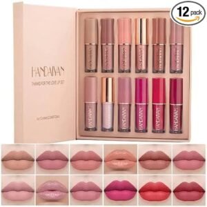 Handaiyan Lipstick Set of 12 Matte Velvet Mini Liquid Lipstick Set for Women