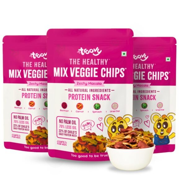 Healthy Vegetable Chips | Tasty & High Protein Snacks | No Palm Oil, Cholesterol or Trans Fats, No Junk & Chemicals, Made with Beetroot, Carrot &...