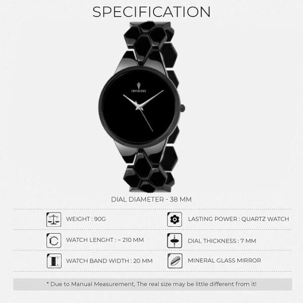 IMPERIOUS - THE ROYAL WAY Analogue Women's Watch (Black Dial) - Image 7