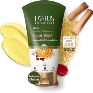 Lotus Botanicals Ubtan De-Tan Radiance Face Wash | Infused with 24K Gold | Bright & Glowing Skin | Removes Tan | No Silicon, No Sulphates, No...