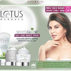 Lotus Herbals Whiteglow Day And Night Pack with Face Wash | For Skin Brightening | Day Cream | Night Cream | Facewash | 220g