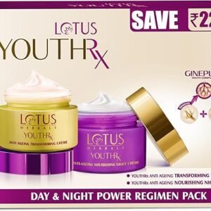 Lotus Herbals YouthRx Power Regimen Pack with Anti-Ageing Day Cream and Night Cream | Reduces Fine Lines, Wrinkles | Boosts Glow, Ginger and...