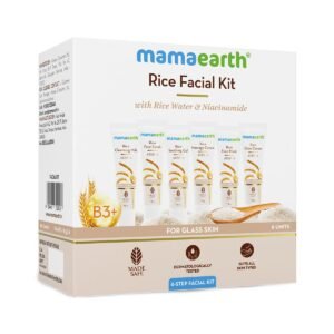 Mamaearth Rice Facial Kit With Rice Water & Niacinamide for Glass Skin - 60 g | Salon-Like Glowing Skin in 6 Easy Steps | Improves Skin Texture |...