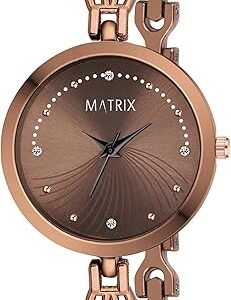 Matrix Daisy Collection | Stone Studded Dial with Designer Stone Studded Bracelet Chain Analog Watch for Women & Girls