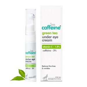 mCaffeine Green Tea Under Eye Cream to Reduce Fine Lines, Wrinkles & Dark Circles | 3% Caffeine, 1.5% Vit C & Peptides to Reduce Puffiness &...