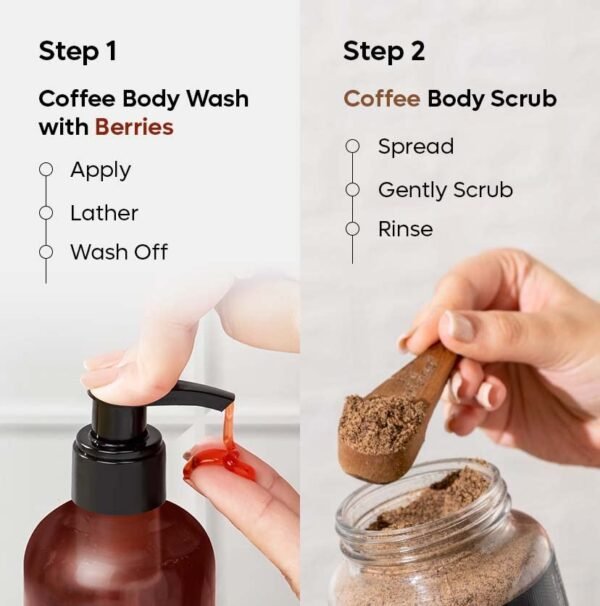 mCaffeine Tan Removal Bath Kit with Exfoliating Coffee Body Scrub & Body Wash | Suitable for All Skin Types | Value Pack of 2 for Men & Women - Image 5