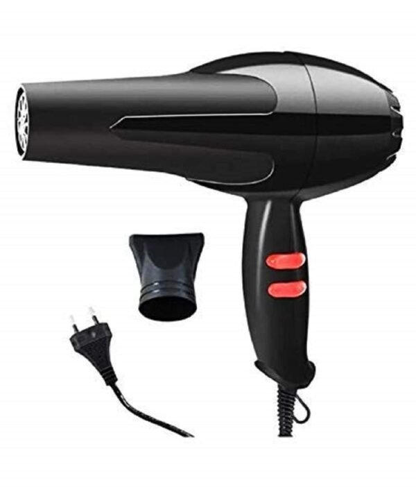 Men and Women's Professional Stylish Hair Dryer with 2 Speed and 2 Heat Setting, 1 Concentrator Nozzle and Hanging Loop (2888, 1500 Watts, Black)