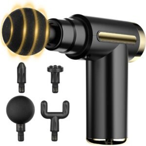 Mini Massage Gun – Massage Gun Deep Tissue for Pain Relief with 4 Massage Heads & 6 Speeds, Electric Mini Handheld Body Massager for Any Pain...