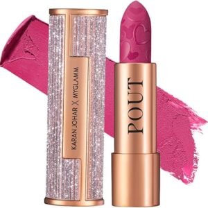 MyGlamm POUT by Karan Johar Intense Matte Plumping Lipstick - Controversial Pout (Fuschia Pink Shade) | Highly Pigmented, Long Lasting,...