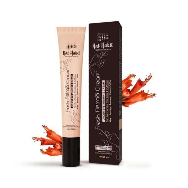 Nat Habit Fresh Netraa Under Eye Cream For Fine lines, Puffiness, Wrinkles & Dark Circles For Men & Women With Vitamin C, Vitamin E, Polyphenols,...