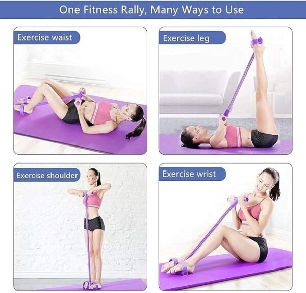 Natural Rubber Pull Reducer Training Bands 4 Tubes Body Trimmer Pedal Exerciser Yoga Crossfit Exercise, Arm Exercise, Tummy Body Building Training... - Image 6