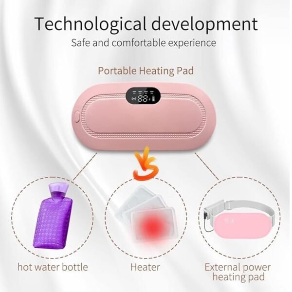 Period Cramp Relief Massager & Heating Pad for Period Cramps Portable Cordless Periods Cramps Relief Machine 3-Temp. & 4-Massage Mode Fast Heating... - Image 3