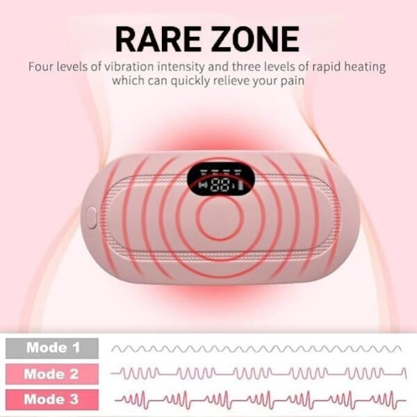 Period Cramp Relief Massager & Heating Pad for Period Cramps Portable Cordless Periods Cramps Relief Machine 3-Temp. & 4-Massage Mode Fast Heating... - Image 4