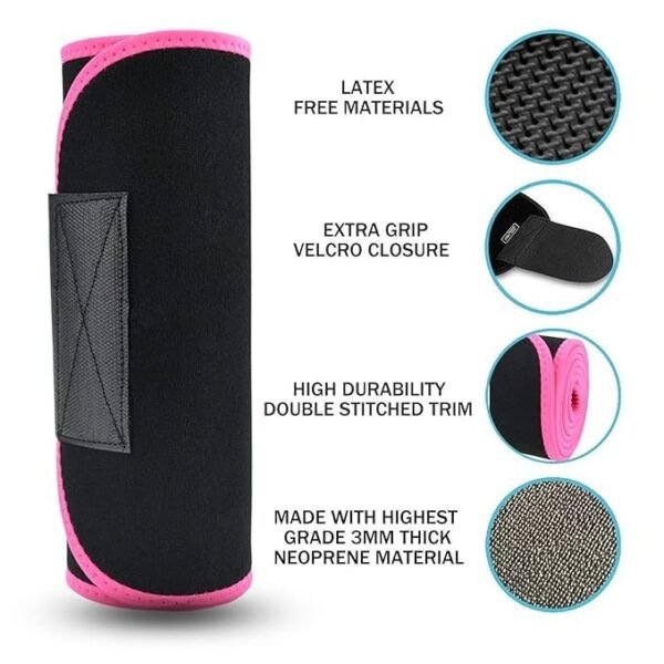 Sweat Slim Belt for Men and Women Burn Belly Fat, Sculpt Your Waist, and Tone Abs for Maximum Fitness Results ? The Ultimate Weight Loss Tool Pink - Image 4
