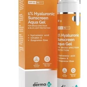 The Derma Co 1% Hyaluronic Sunscreen Aqua Gel SPF 50 PA++++ | For Oily, Dry, Acne-prone Skin | Ultra Lightweight Texture | Non-Greasy | No White...