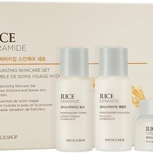 The Face Shop Rice&Ceramide Moisturizing Skincare And Cream Set, 75 Ml (Pack Of 3), Pink