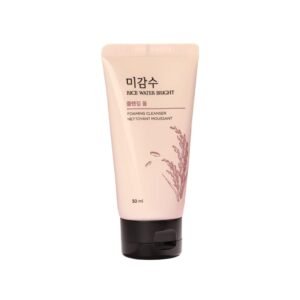 The Face Shop Rice Water Bright Foaming Face Wash 50ml, Face Wash for Glowing Skin, Cleanser for Uneven Skin Tone, Korean Skin Care Products, Face...