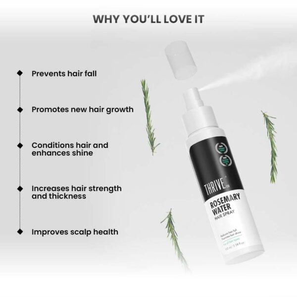 ThriveCo Rosemary Water Hair Spray | With 100% Natural Rosemary Extract, Rice Water & Hyaluronic Acid | For Hair Growth, Hair Fall Control, Hair... - Image 4
