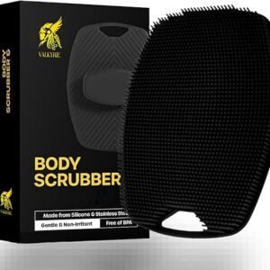 VALKYRIE Silicone Body Scrubber Bath Brush,Scrubber for Nourishing Cleaning & Exfoliating Your Skin Lather Boosting Bristles with Ergonomic No-Slip...