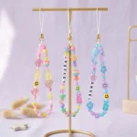 y2k pastel beaded phone charm straps cute case accessories