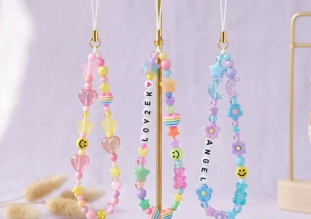y2k pastel beaded phone charm straps cute case accessories