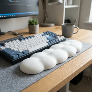 aesthetic cloud keyboard wrist rest pink memory foam ergonomic support