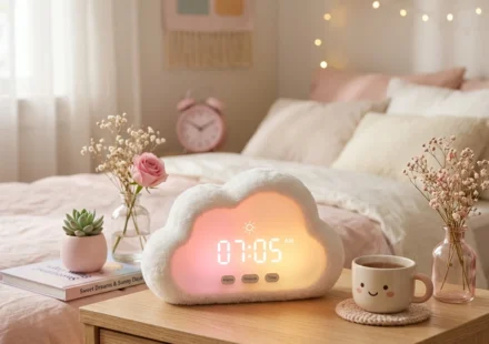 simulated sunrise cloud alarm clock cute bedside night light