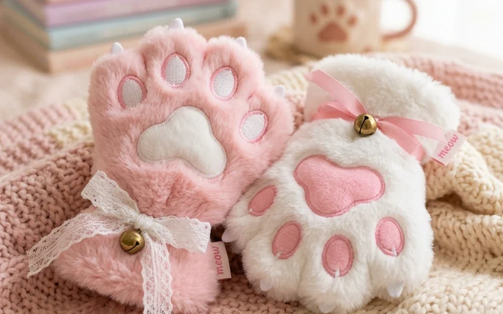 kawaii cat paw rechargeable hand warmer pink pocket heater