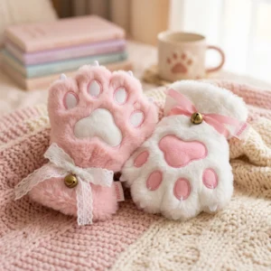 kawaii cat paw rechargeable hand warmer pink pocket heater