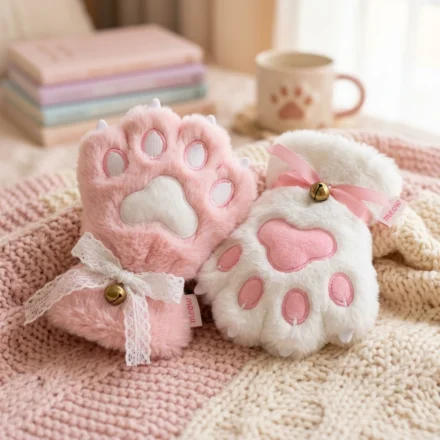 kawaii cat paw rechargeable hand warmer pink pocket heater