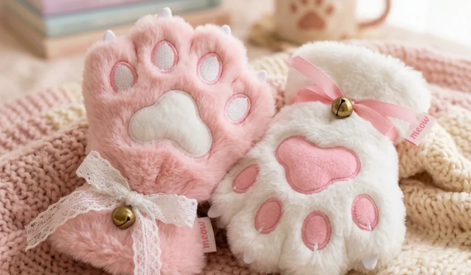kawaii cat paw rechargeable hand warmer pink pocket heater