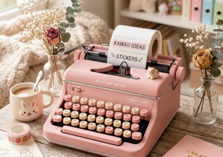 retro typewriter thermal label printer cute bluetooth device